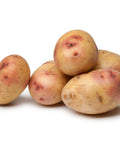 Verse Carolus biologische aardappelen met lichtgele schil en rode ogen, ovaalvormig en vastkokend